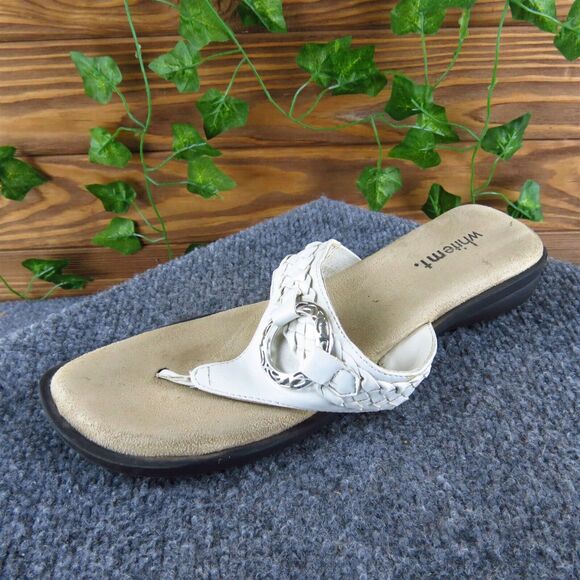 White Mountain Women's Bentley Flip Flop White Synthetic Sz 8.5 Medium Used 2025 - Picture 1 of 7